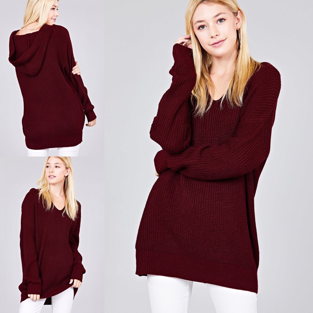 Burgundy Dolman Sleeve Sweater or Mini
